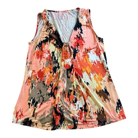 212 Collection Tops - Vibrant Sleeveless Abstract Top